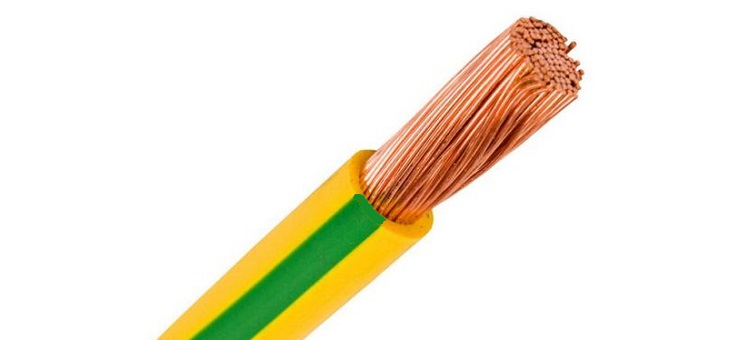 سیم مفتولی ارت روکشدار سبز و زرد 1 در 25