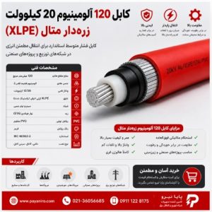 کابل 120 آلومینیوم 20 کیلو ولت زره دار متال