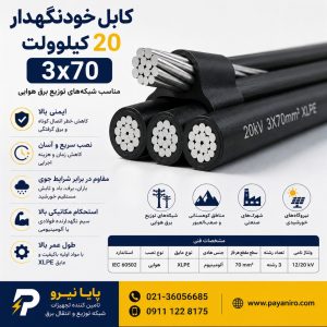 کابل خودنگهدار 20 کیلوولت 3 در 70 متال