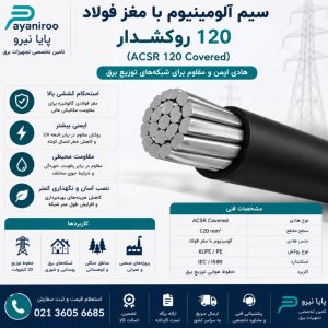 سیم آلومینیوم با مغز فولاد 120 روکشدار (ACSR 120 Covered)